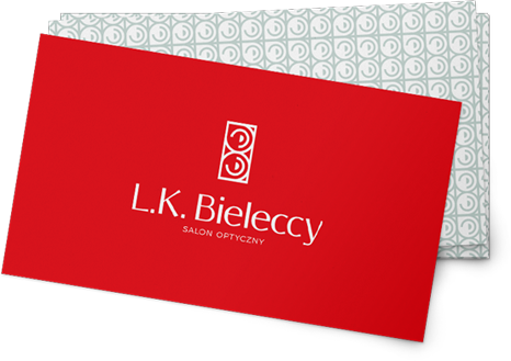 Wizytówka Salonu Optycznego L.K. Bieleccy